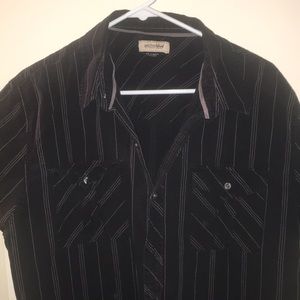 Black Short Sleeve Button Down Shirt